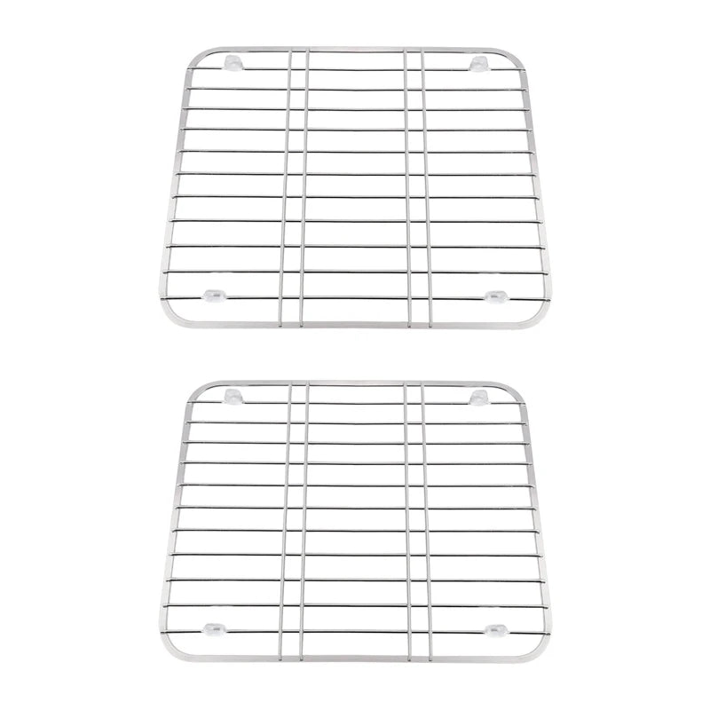 2X Stainless Steel Sink Drainer Rack Multifunctional Kitchen Fruit Vegetable Dish Drying Rack