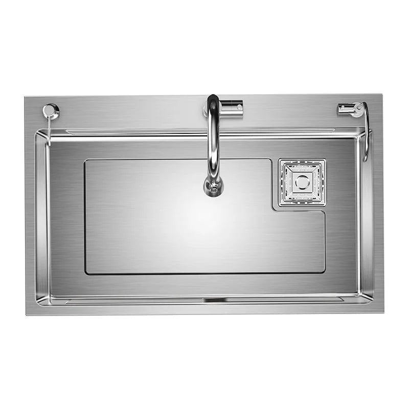 Nano Kitchen Sink Large Single Tank 304 Stainless Steel Side Row Vegetable Wash Basin Household Understage Basin Waterfall Sinks