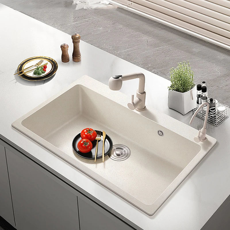 Vegetable washing basin Quartz stone sink Single trough domestic vegetable washing basin Granite kitchen sink Oat