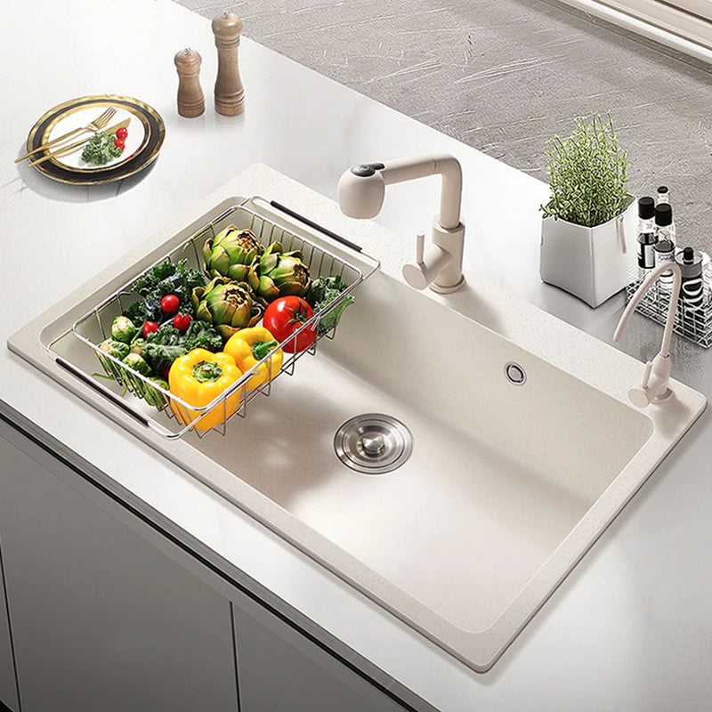 Vegetable washing basin Quartz stone sink Single trough domestic vegetable washing basin Granite kitchen sink Oat