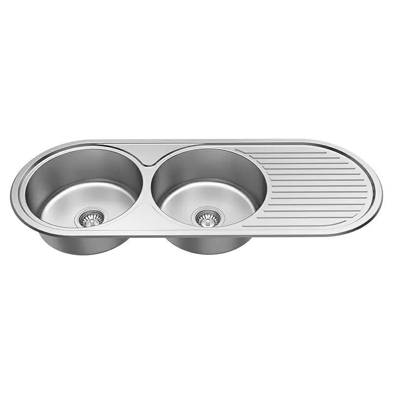 Premium Round Double Bowl Round Kitchen Sinks for Mounting