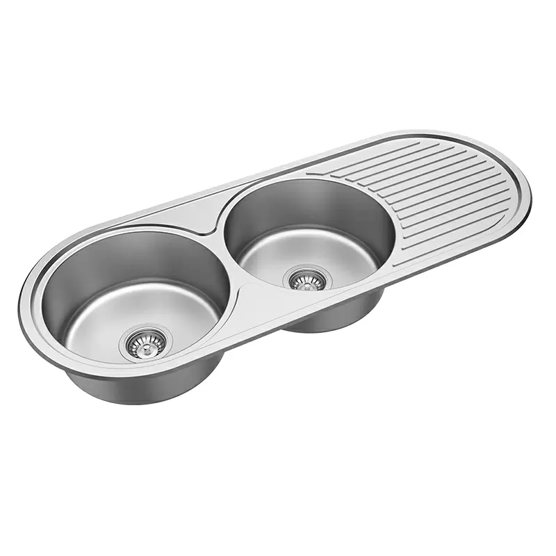 Premium Round Double Bowl Round Kitchen Sinks for Mounting