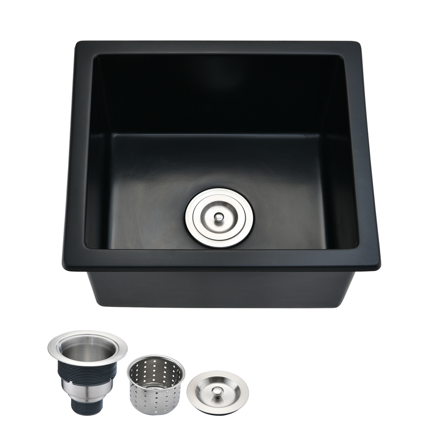 Quartz Undermount Bar Sink With Basket Strainer