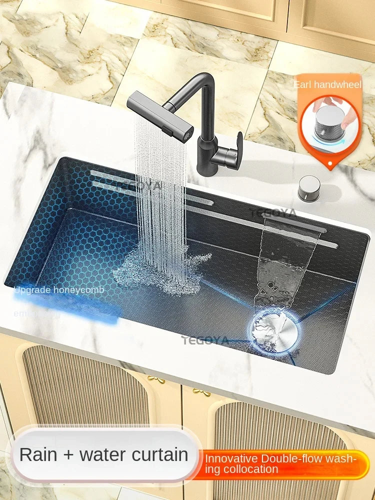 304 Stainless Steel Kitchen Sink Large Single Slot Household Vegetable Washing Basin Hand Thickened Sink Nano Under The Sink