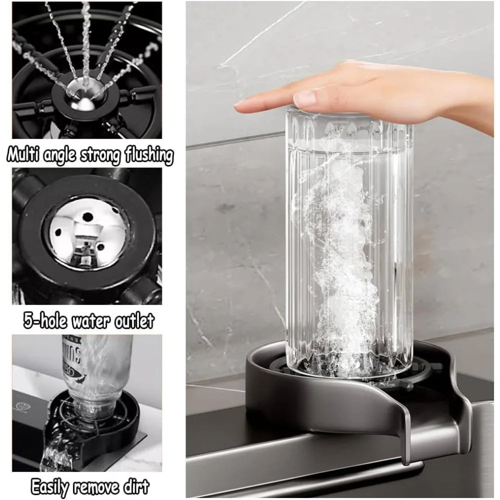 Black 304 Stainless Steel Nano Undermount/Drop in Waterfall Single Bowl Kitchen Sink With Pull-Out Faucet,Knob Control