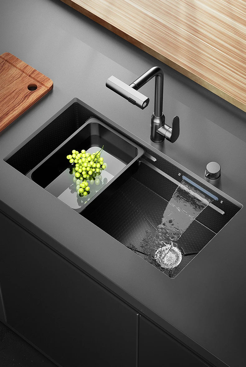 304 Stainless Steel Kitchen Sink Large Single Slot Household Vegetable Washing Basin Hand Thickened Sink Nano Under The Sink