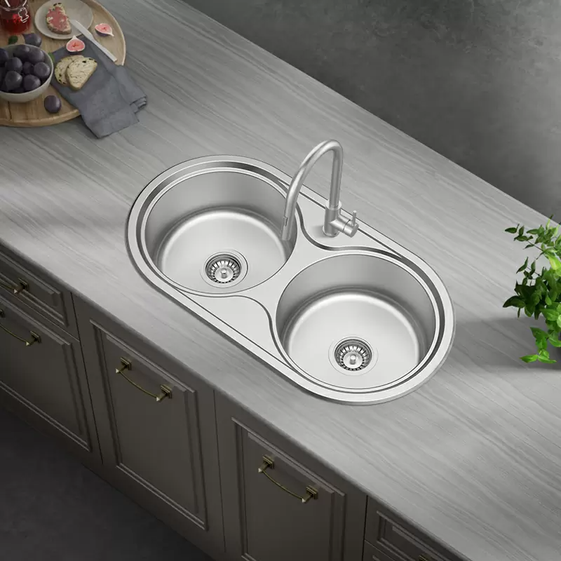 Wholesale Suppliers of Double Bowl Round Sink Kitchen Mount Sinks