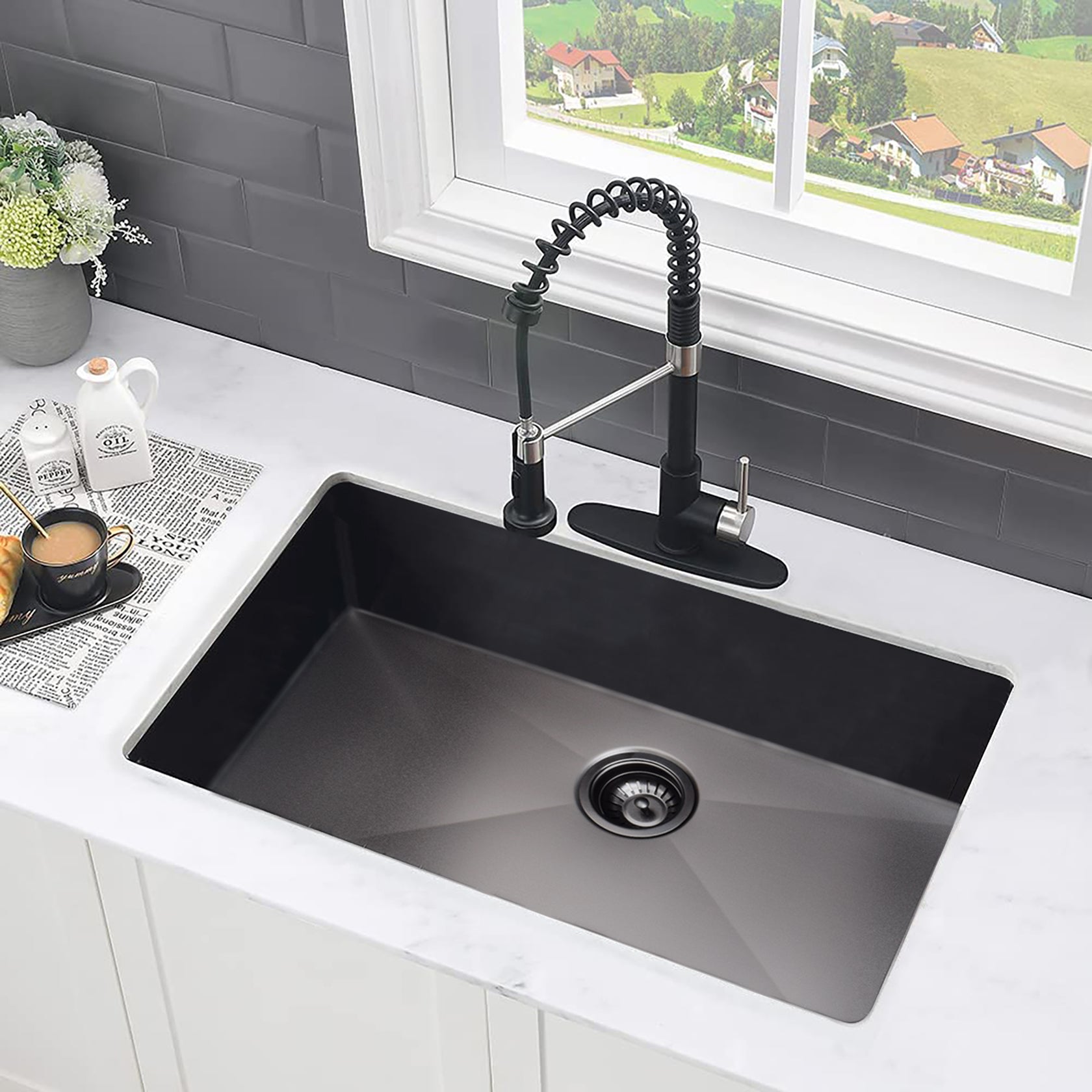 30" L X 18" W Undermount Kitchen Sink With Sink Grid