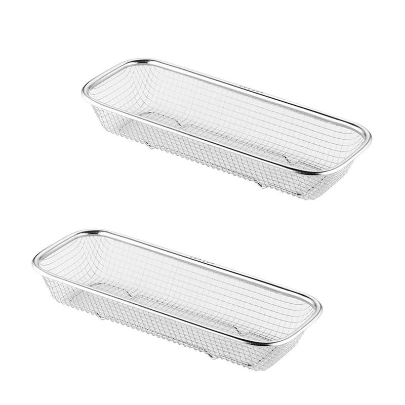 2 Pack Stainless Steel Utensils Holder Compact Dish Rack Chopsticks Spoons Drainer Basket Organizer